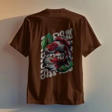 Men's T-Shirt Unisex Premium Streetwear Shirt Super Promotion Street Style Japan Fish Print - Rỉ Nâu - Xem 1