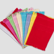 Kit With 20 Social Towels 100% Cotton Hand Towel Mouth Towel School Lunch Box Crafts Painting - 黃色 - 查看 2