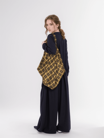 Vintage Checkerboard Large Capacity Crossbody Casual Tote Backpack Versatile Handbag Oversized Canvas Armpit Bag Old Money Style Practical Messenger Bag Tote Bag Accessories