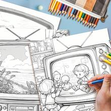 1 本万圣节和圣诞节创意精美绘画册，成人艺术涂鸦素描本，适合成人涂鸦和缓解压力绘画、放松、礼物、生日派对，厚画纸，20*20 厘米 - 彩色 - 查看 7