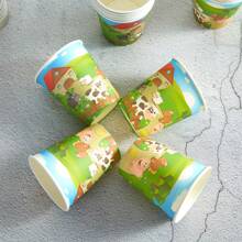 10 件/套农场主题一次性纸盘、餐巾、杯子、7/9 英寸水彩农场生日派对餐具套装、派对装饰、圣诞节 - 彩色 - 查看 7