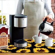 1pc Black Sunflower Pattern Printed Absorbent Mat, New Waterproof Kitchen Counter Drying Pad, Soft Silicone Anti-Slip Quick Dry Mat For Kitchen Counter, Coffee Maker - Multicolor - View 6