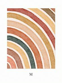 6 PCS Bohemian Canvas Print Alphabet Wall Art Painting Love Poster Rainbow Wall Picture Beige Canvas Painting Sunshine Art Poster Nursery Wall Decor Poster Kids Bedroom Wall Decoration No Frame