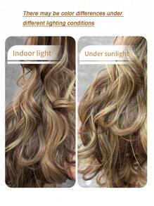 32英寸长波浪卷马尾假发，合成耐热爪式卷曲波浪马尾假发，适合女性，金色带棕色 - 彩色 - 查看 11