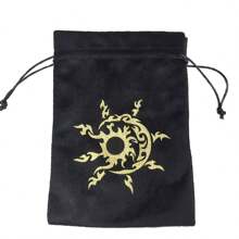 1pc Thick Velvet Tarot Oracle Card Pouch Drawstring Storage Bag Handbag Divination Game Energy Stone Small Items Storage Bag Easter Christmas Halloween Gift Bag Back To School
