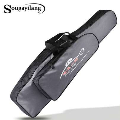 SOUGAYILANG 80cm Fishing Bag Large Capacity Two Layer Fishing Tackle Rod Bag