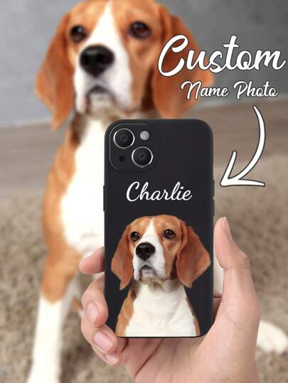 1 PIEZA Funda de teléfono personalizada con foto de perro y gato, cubierta transparente anti-caída compatible con Samsung A13/A21s, compatible con iPhone XR, 11, 14, estampado de gato, animal, transparente, rosa intenso, de moda, elegante, colorido, lindo, sencillo, Kawaii personalizado, regalo ideal para él, novio, novia, amigos, abuelos, pareja, amantes de las mascotas para cumpleaños, organizador de viaje, versión internacional, no la versión nacional