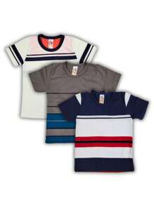 Kit With 3 Children's Youth T-Shirts For Boys, Tank Tops And Shorts - 彩色 - 查看 2