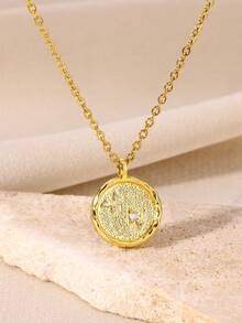 12 Sternzeichen Anhänger Halsketten für Frauen, 12 Konstellationen Edelstahl Kette Schmuck, Widder Waage Löwe Jungfrau Geburtstags Geschenke - Goldgelb - Übersicht 19