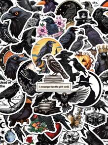 50 miếng dán tường hoạt hình dễ thương Black Crow Series Graffiti DIY trang trí điện thoại di động hộp du lịch tủ lạnh máy tính xách tay cốc nước miếng dán chống thấm nước - Nhiều màu - Xem 12