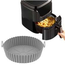 Silicone Mold For Airfryer Electric Fryer Non-Stick Reusable Cake Mold 20cm - 灰色 - 查看 1
