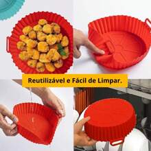 Silicone Mold For Airfryer Electric Fryer Non-Stick Reusable Cake Mold 20cm - 灰色 - 查看 6