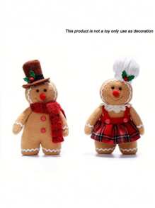 圣诞装饰 1 件圣诞装饰，姜饼人娃娃，欧美玩具装饰羊毛侏儒娃娃，圣诞装饰，家居装饰，派对装饰，感恩节礼物，（部分配件随机） - 彩色 - 查看 3