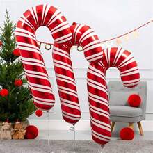 85*40cm Balões Grandes de Bastão de Doce de Natal de Folha Metálica, Balões Vermelhos de Bastão de Doce de Natal para Decoração de Árvore de Natal, 2/5/10 Peças, Natal