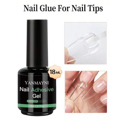 18毫升指甲胶/UV凝胶指甲贴片粘合剂 - 采用ABS树脂制成，确保多用途粘合强度，指甲贴片精准粘合，可靠修复，持久保持指甲美观。适用于专业美甲师和个人美甲工作室，确保指甲贴片牢固粘合，有效修复指甲。适用于专业美甲师和个人美甲工作室。
