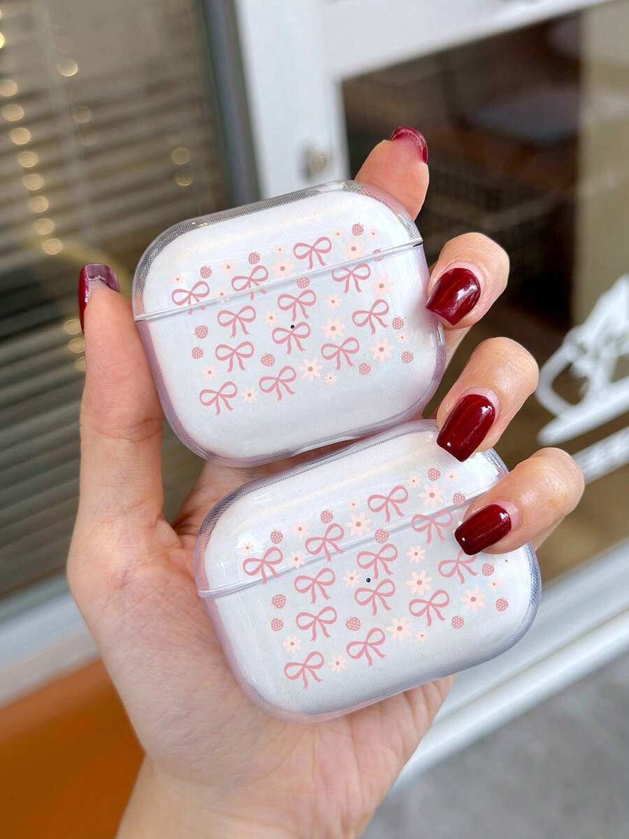 1 个极简主义蝴蝶结、草莓、雏菊图案透明耳机盒兼容 AirPods 1/2、AirPods Pro、AirPods 3、AirPods Pro(第二代) - 彩色 - 查看 1