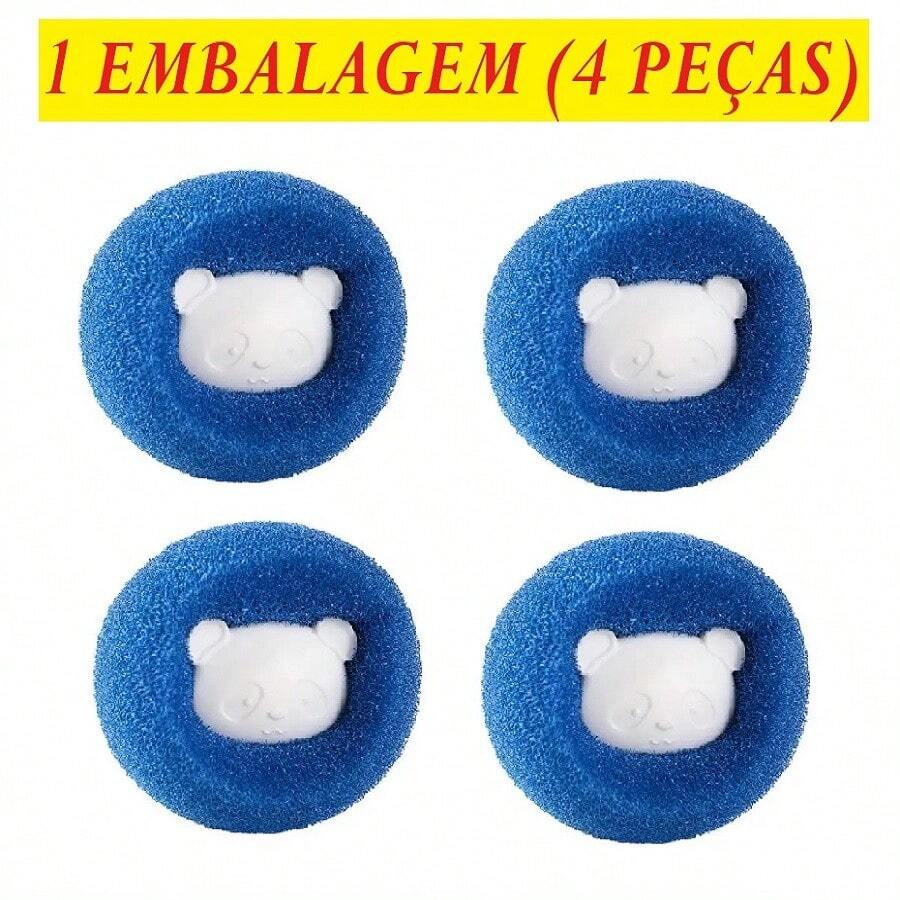 Set Of 4 Panda Balls 6cm For Washing Machine Easy And Practical Hair Removal - 1 包(4 件) - 查看 1
