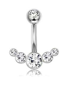 BESTEEL 1pc 14G Belly Button Bars Dangle Cute Butterfly Snake Evil Eye Heart Clear CZ Clicker Dangly Belly Button Rings For Women Belly Button Piercinging - Multicolor - View 14