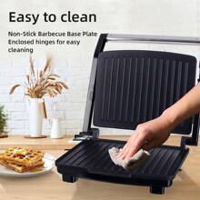 SONIFER 2000W Elektrogrill mit hoher Leistung, Edelstahlpfanne mit 9 Temperaturstufen, schnelle Erhitzung, isolierter Griff, Aufbewahrungsverriegelung, Ölvorratsbehälter, für Grillen von Steaks, Gemüse, Fleischbällchen, BBQ, Sandwiches