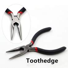 1 Piece Stainless Steel Needle Nose Pliers Multifunctional DIY Jewelry Making Handmade Tool Black Handle - Black - View 12