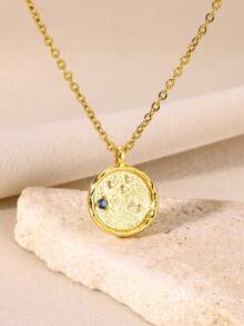 12 Sternzeichen Anhänger Halsketten für Frauen, 12 Konstellationen Edelstahl Kette Schmuck, Widder Waage Löwe Jungfrau Geburtstags Geschenke - Goldgelb - Übersicht 14