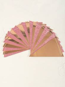 1pc 4m Silver Color Sprinkle Bunting Flag For Birthday Party, Party Decorations, Festival Decorations, Banner,Christmas - Rose Gold - View 5