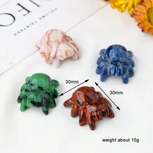 1PC Đá quý chữa bệnh pha lê tự nhiên Thủ công đá Động vật Tượng nhện Trang trí nhà Sáng tạo Đồ trang trí Quà tặng Halloween - nhện - Xem 6