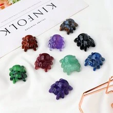 1PC Đá quý chữa bệnh pha lê tự nhiên Thủ công đá Động vật Tượng nhện Trang trí nhà Sáng tạo Đồ trang trí Quà tặng Halloween - nhện - Xem 4