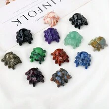 1PC Đá quý chữa bệnh pha lê tự nhiên Thủ công đá Động vật Tượng nhện Trang trí nhà Sáng tạo Đồ trang trí Quà tặng Halloween - nhện - Xem 5