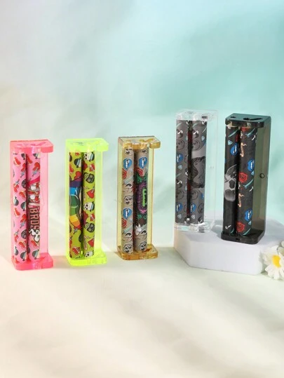 1 件，78 毫米/3 英寸时尚印花卷发机，家用手动卷发机，便携式滚筒填充器，简易手动卷发机工具，随机细节图案，家用小工具，圣诞礼物，情人节礼物，新年礼物