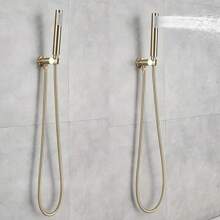 Brushed Gold 8" Round Deluxe Concealed Bathroom Faucet Shower Set 2 Way Rain Shower - brushed gold - View 2