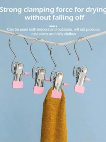 5 chiếc, 10 chiếc, 20 chiếc, Kẹp quần áo bằng thép không gỉ, Đinh quần áo giặt có móc, Kẹp quần áo treo di động, Tổ chức tủ quần áo, Móc treo - Màu sắc ngẫu nhiên - Xem 8