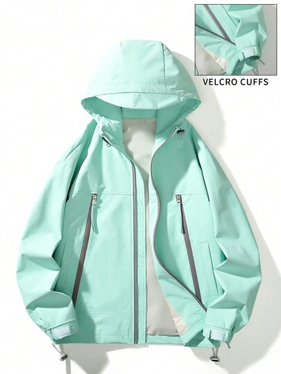 Women's Outdoor Windproof Jacket, Couples Hooded Softshell For Hiking/Traveling/Camping/Cycling, Warm, Weatherproof