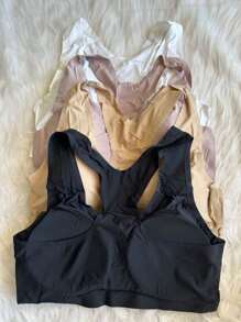 Seamless Swim Topi Bra Comfortable Removable Cup Color Subject To Availability - 彩色 - 查看 3