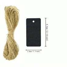 100张方形牛皮纸空白标签婚礼礼物价格手工缝纫标签服装吊牌，圣诞节 - 彩色 - 查看 14