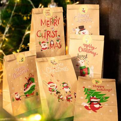 24 pezzi Sacchetti regalo di Natale, Sacchetti per confezioni regalo, Adesivi per calendario dell'Avvento, Sacchetti per confezioni, Scatole regalo, Decorazioni natalizie, Articoli per feste di Natale, Sacchetti regalo di Natale, Sacchetti di Natale, Adesivi di Natale, Natale, Decorazioni natalizie, Pigiami di Natale, Regali di Natale, Decorazioni natalizie