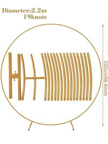 1set 150cm/200cm/220cm Metal Circular Balloon Arch Frame, Birthday, Wedding, Anniversary Decoration, Party Background Decoration, Balloon Arch Accessories, Simulated Flower Decoration Bracket,Christmas - Gold - View 6