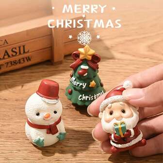 1pc Desktop Resin Christmas Miniature Portable Movement Wonderful Table Top Decor Suitable For School Shop(5-6.5cm),Christmas Decor,Christmas Gift
