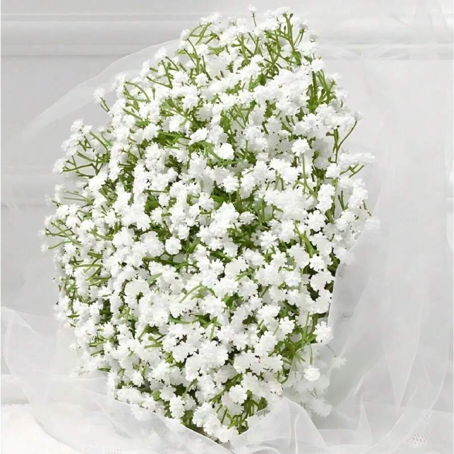 1pc/3pcs/6pcs/12pcs Artificial Baby's Breath Flower Bouquet, Multi-Stem Design, 28cm Realistic Floral Decor, Suitable For Wedding, Valentine's Day, Birthday, Anniversary, Home, Desk, Bedroom, Bathroom, Room Decoration, Autumn - Multicolor - View 1