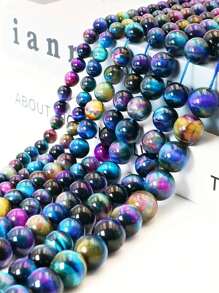 6/8/10 mm Perles de pierre œil de tigre galaxie rond naturel et magnifique pour la fabrication de bijoux de bracelets. Perles lâches œil de tigre cerisier idéales pour le bricolage de bijoux en cristal faits main. Peuvent être transformées en bracelets, un choix idéal pour les cadeaux.