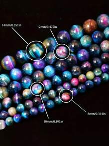 6/8/10 mm Perles de pierre œil de tigre galaxie rond naturel et magnifique pour la fabrication de bijoux de bracelets. Perles lâches œil de tigre cerisier idéales pour le bricolage de bijoux en cristal faits main. Peuvent être transformées en bracelets, un choix idéal pour les cadeaux.
