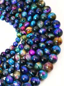 6/8/10 mm Perles de pierre œil de tigre galaxie rond naturel et magnifique pour la fabrication de bijoux de bracelets. Perles lâches œil de tigre cerisier idéales pour le bricolage de bijoux en cristal faits main. Peuvent être transformées en bracelets, un choix idéal pour les cadeaux.
