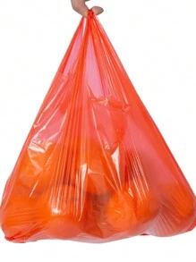 50/100pcs Thick Red Plastic Bags, Food/Shopping/Grocery Carry Bag, Reusable Supermarket Plastic Bag