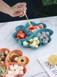 1pc/3pcs家用客厅隔层水果碗，婚礼便携式水果盘甜点托盘，户外派对干果盘商用塑料零食容器，多色可选圣诞礼物 - 彩色 - 查看 7