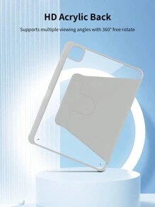 1 个可调节 360° 旋转灰色亚克力三折支架、亚克力后壳采用防刮擦和防弯曲设计、内置笔槽、磁性自动睡眠/唤醒、极简主义/经典/平板电脑保护壳，兼容 iPad Mini6/Mini7/Air/Air2/9.7/10.2/10.5/Air4/Air5/10.9/Pro 11 英寸/Air11(M2)2024/10th Gen/12.9/iPad Air 13(M3 2025)/iPad Air 11 英寸 (M3) 2025/iPad (A16) 11 英寸第 11 代 2025 - 灰色 - 查看 8