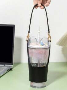 Manchon isolé de tasse en PU chic - anti-fuite, Sac fourre-tout portable pour boissons chaudes et froides | Durable, résistant à l'eau et facile à nettoyer | Parfait pour les gobelets à paille en verre, les couvercles de gobelets pour boissons, les manchons de gobelets réutilisables - Multicolore - Voir 3