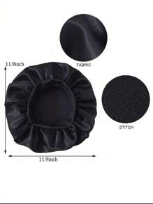 1/2 piezas Gorro de seda para dormir, gorros de satén, gorro de dormir de banda elástica suave de seda, envoltura de cabello de seda para cabello rizado (Negro Dorado) Decoración del hogar y el baño, decoración de otoño, vuelta al colegio, gorro de cabello