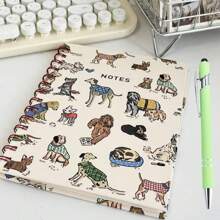 1pc Cute Dog Spiral Notebook With High-End Appearance, Unique & Practical A5 Detachable Note Pad,School Supplies,Back To School