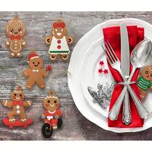 12 款经典姜饼人圣诞树装饰品 - 3 英寸 PVC 节日装饰，适用于婚礼、情人节、感恩节、圣诞装饰、圣诞装饰、圣诞装饰、圣诞礼物、圣诞派对用品、圣诞礼品袋、圣诞袋、圣诞贴纸 - 多色-配件隨機 - 查看 4