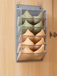 1 Pieza Bolsa para colgar en la pared sin necesidad de taladrar con 5/15 rejillas, bolsa para colgar ropa interior de doble cara con rejillas, bolsas de almacenamiento, bolsillos de almacenamiento plegables para calcetines, sujetadores, artículos domésticos, organizador de espacio ahorrador del hogar para dormitorio, armario, guardarropa, bolsa de aseo de viaje, bolsa de aseo de viaje, bolsa de almacenamiento de maquillaje, bolsa de playa, artículos esenciales de vacaciones, artículos escolares, artículos esenciales de viaje, señoras para universidad, dormitorio, baño, organizador colgante para armario, organización y almacenamiento, contenedores de almacenamiento, almacenamiento de armario, organizador de armario colgante para armario, dormitorio, artículos esenciales del dormitorio para almacenamiento de calcetines, pantalones, vaqueros, camisetas, vestidos - Multicolor - Ver 7